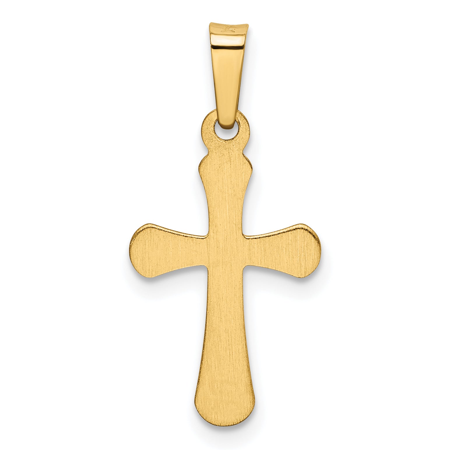 14K Polished Rounded Cross Pendant