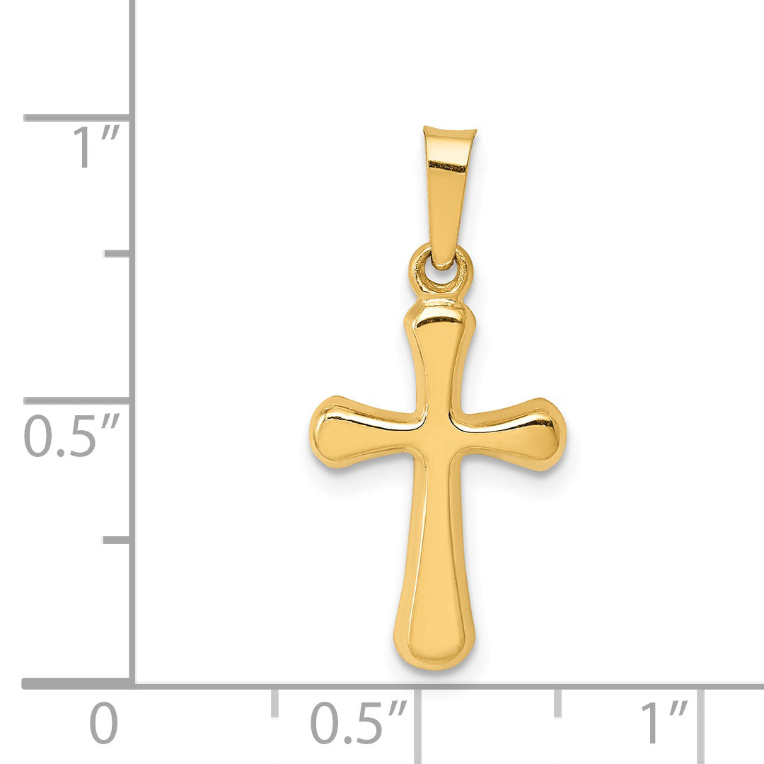 14K Polished Rounded Cross Pendant