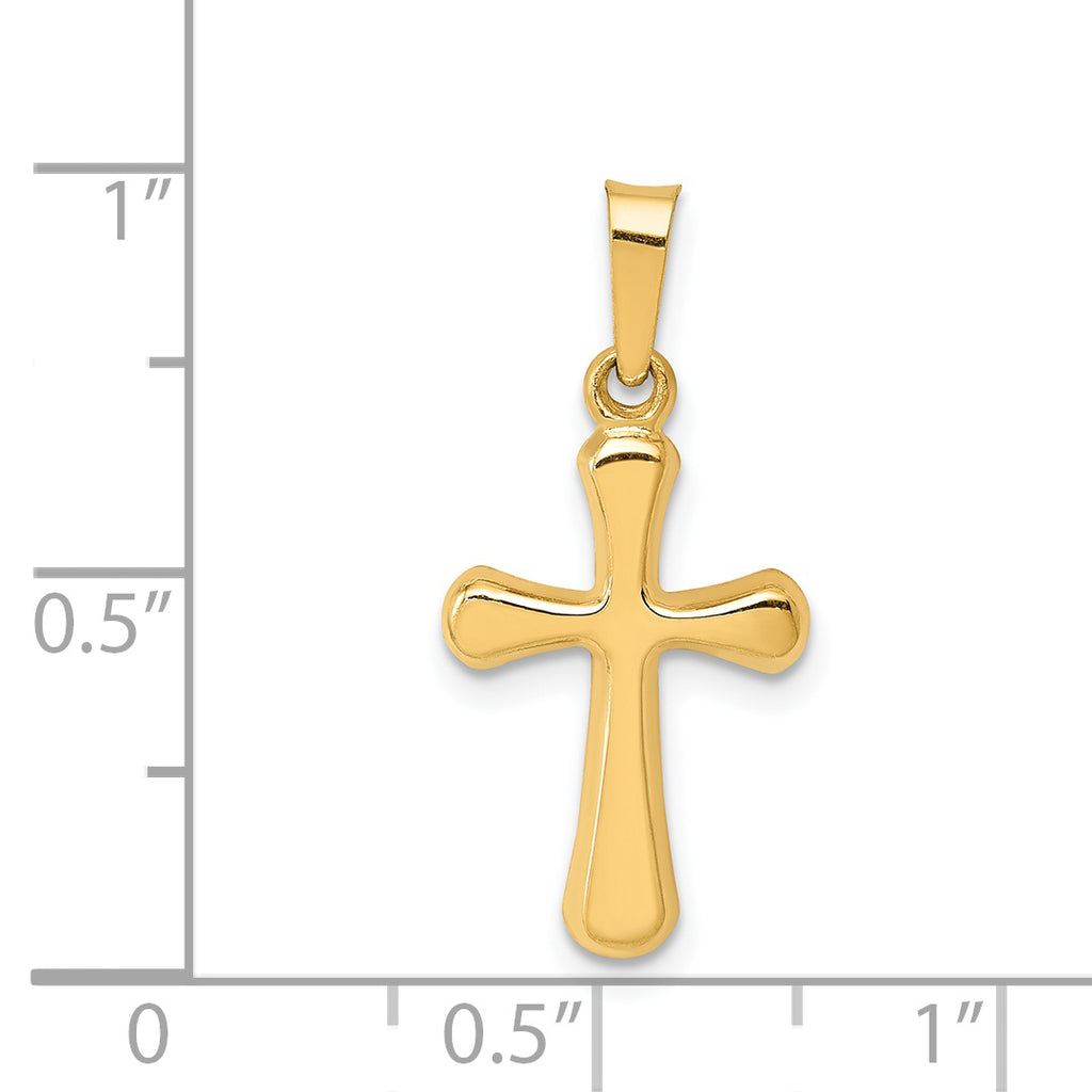 14K Polished Rounded Cross Pendant