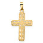 14K Polished Filigree Cross Pendant