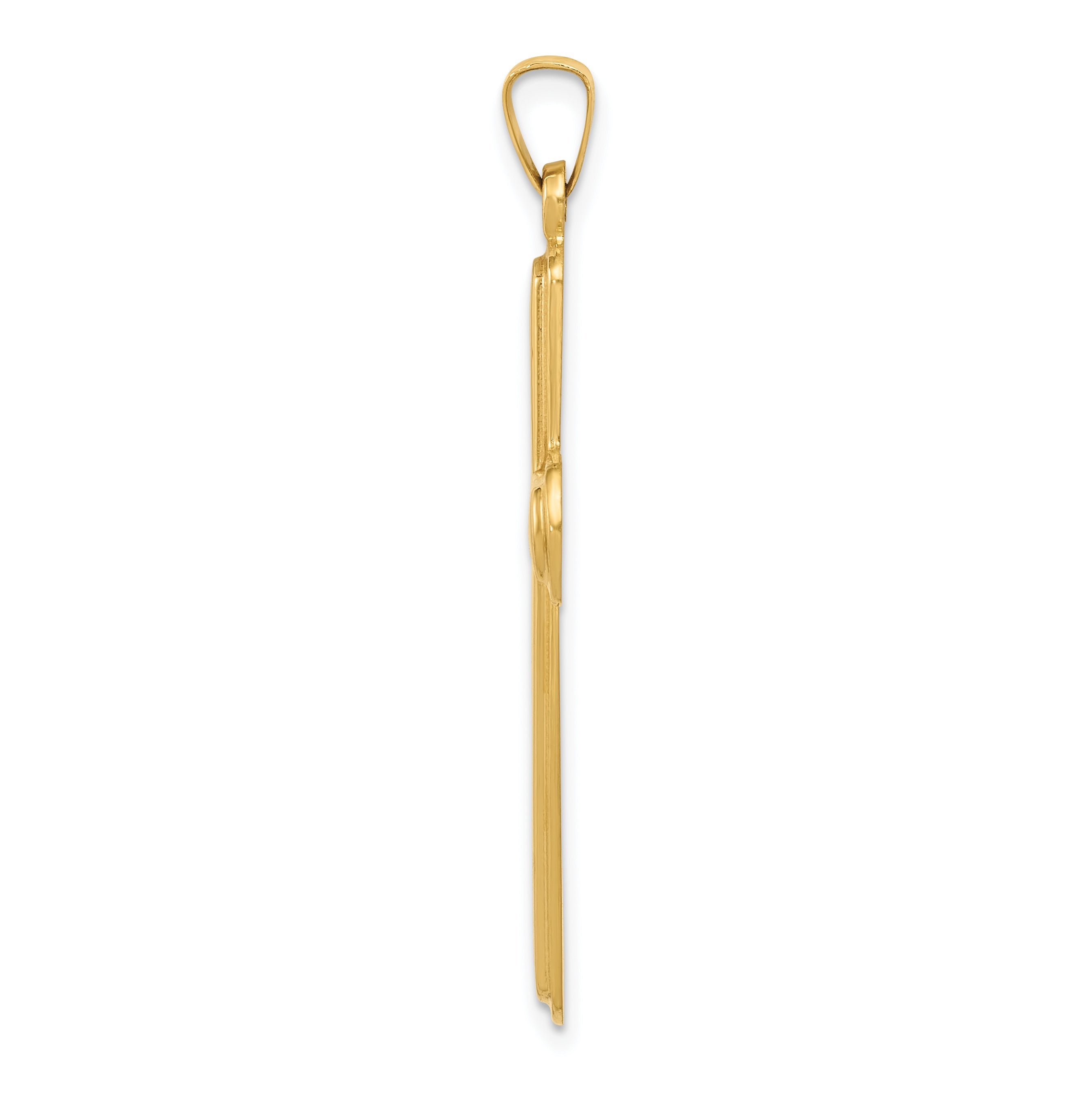 14K Polished Latin Cross Pendant
