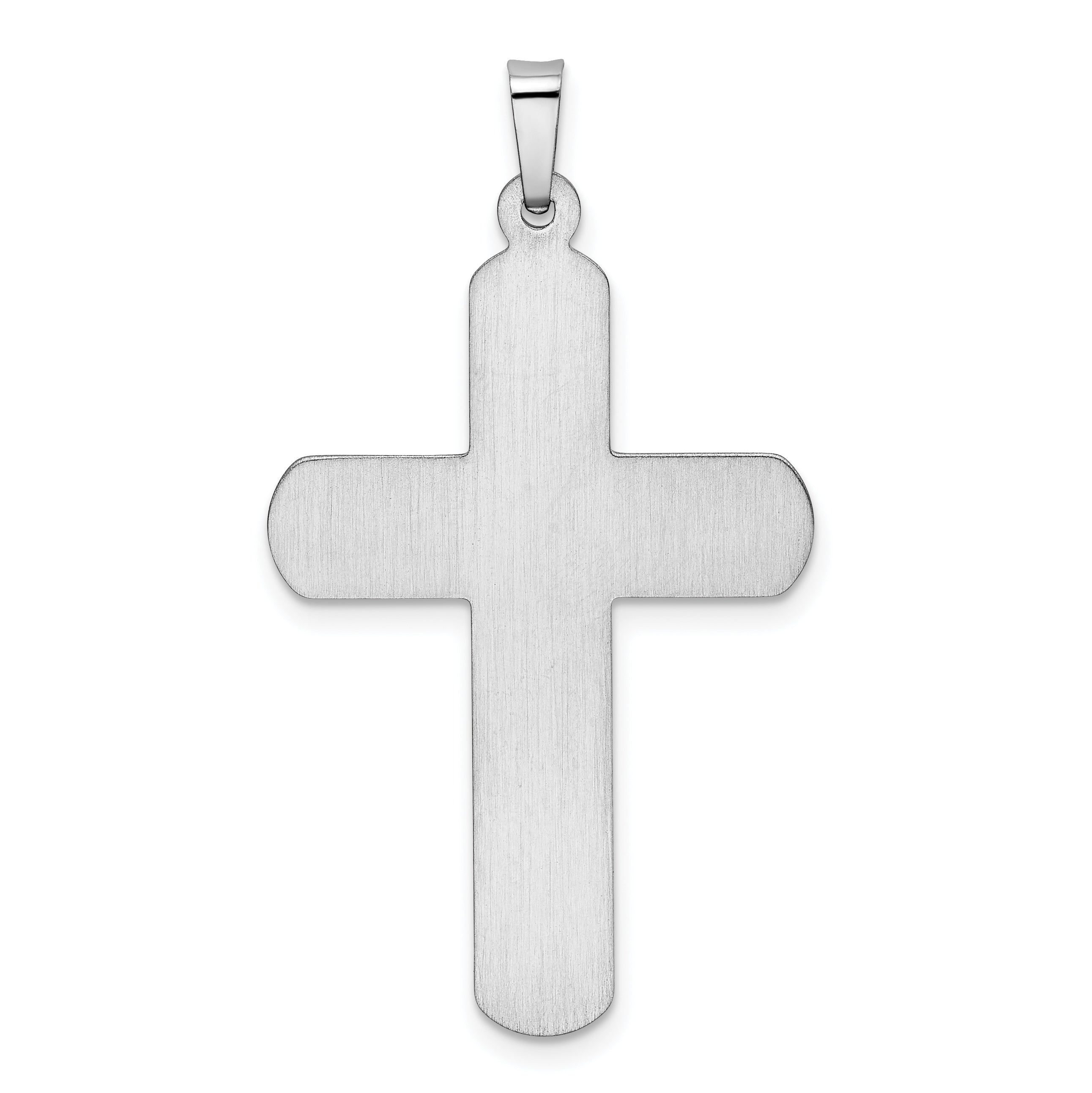 14K White Gold Polished Latin Cross Pendant