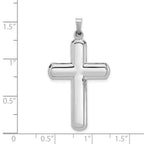 14K White Gold Polished Latin Cross Pendant