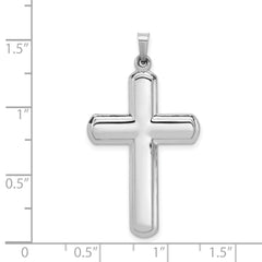 14K White Gold Polished Latin Cross Pendant