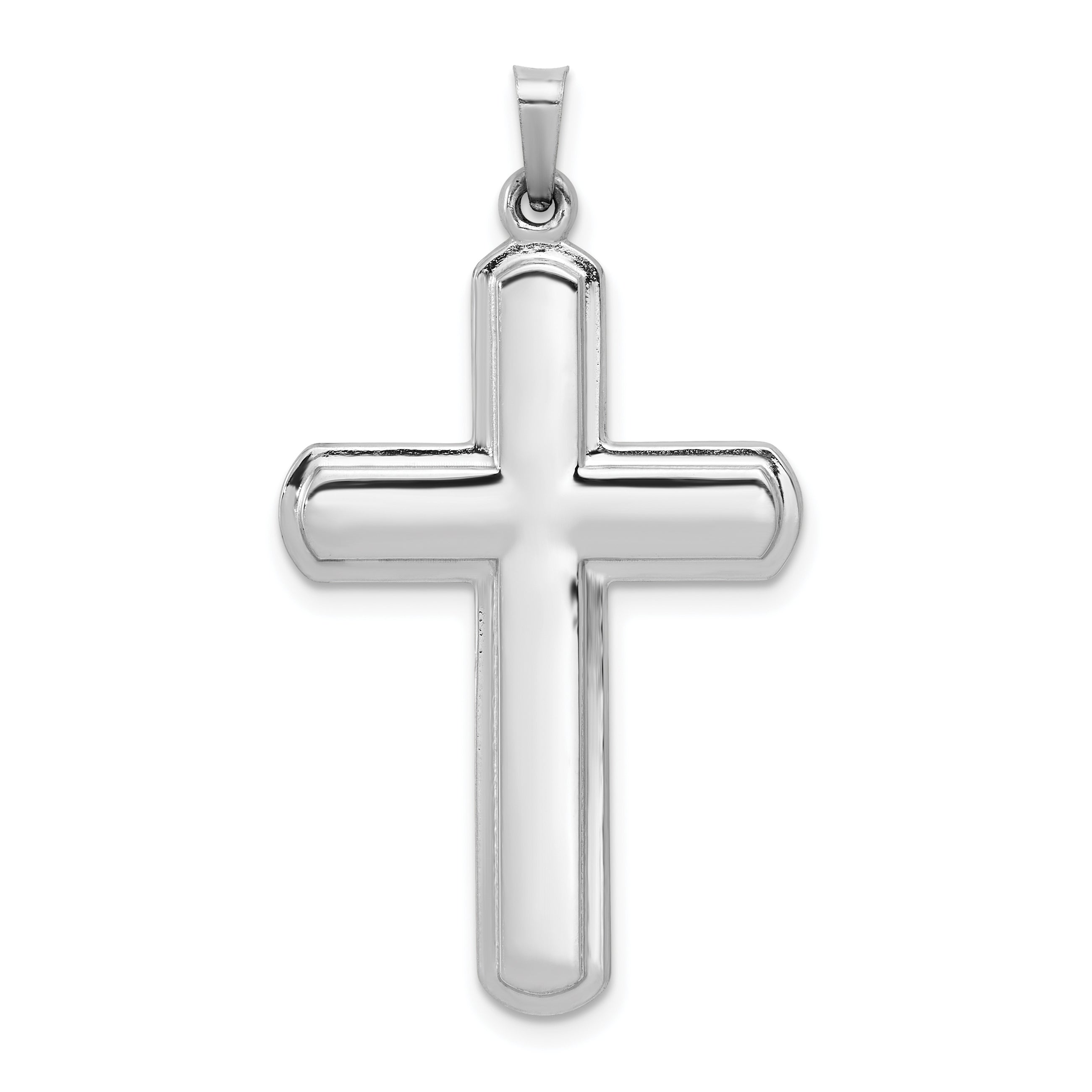 14k White Gold Polished Latin Cross Pendant Main image