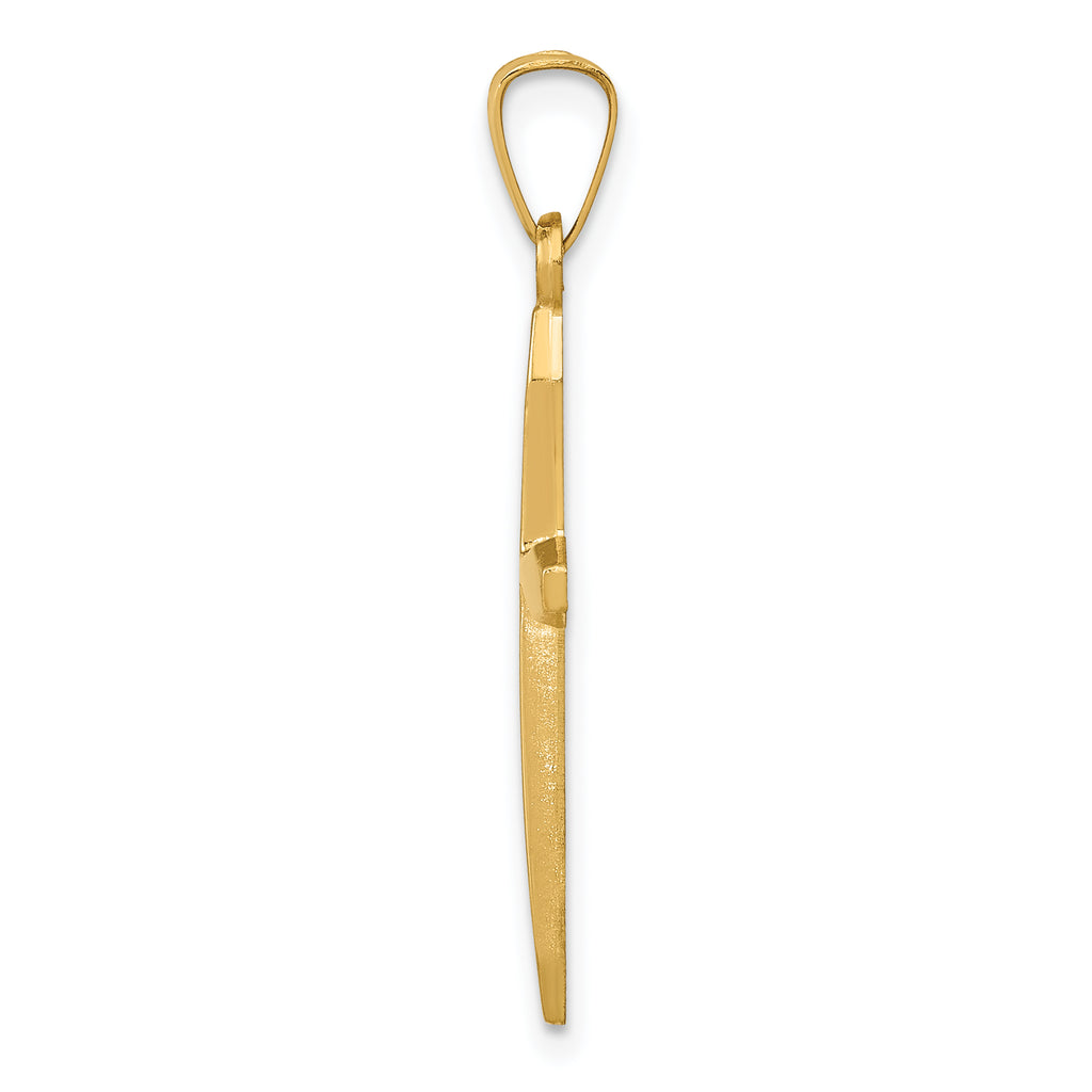 14K Polished Passion Cross Pendant