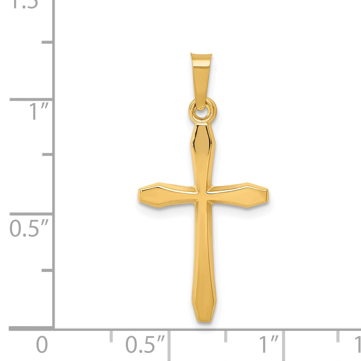 14K Polished Passion Cross Pendant
