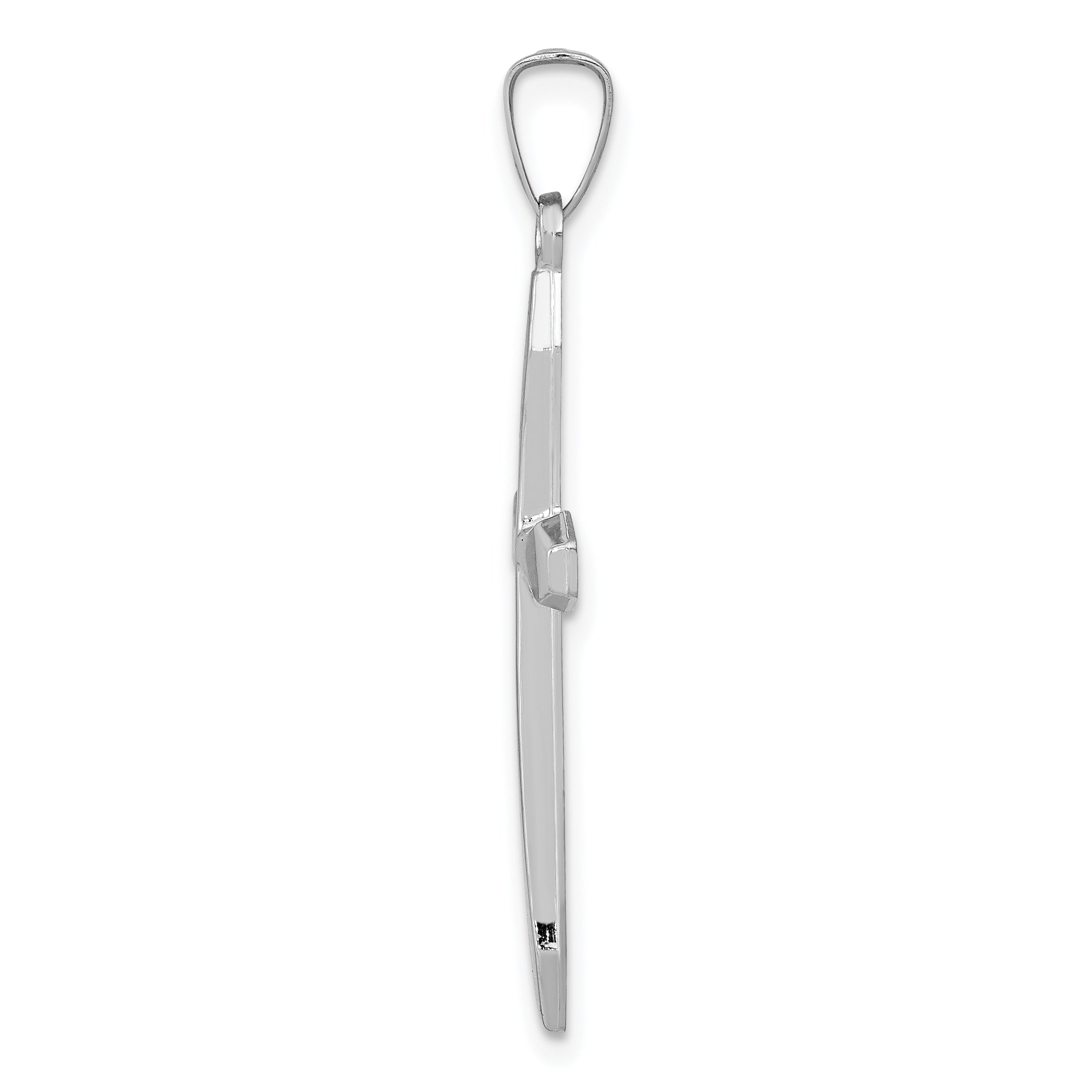14K White Gold Polished Cross Pendant Secondary image
