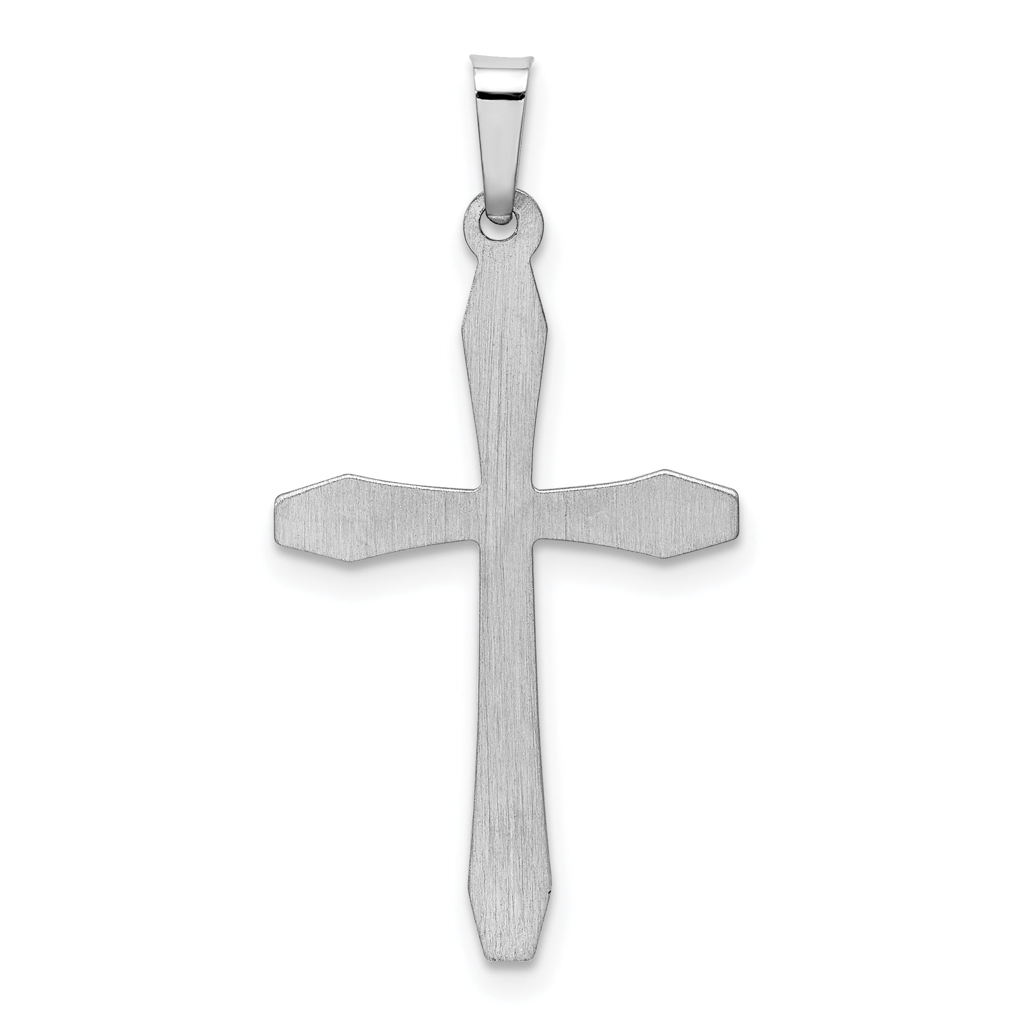14K White Gold Polished Cross Pendant