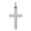 14k White Gold Polished Lattice Cross Pendant