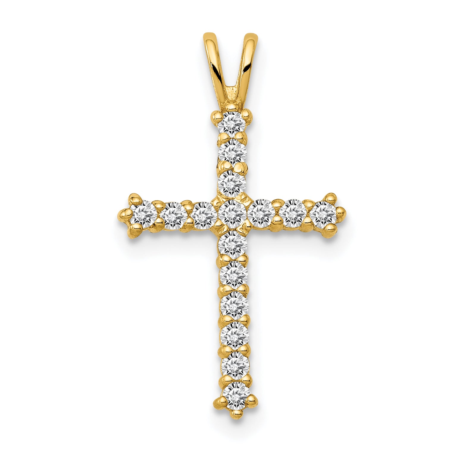 14k Polished CZ Cross Chain Slide Main image