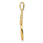 14K Polished CZ Cross Charm