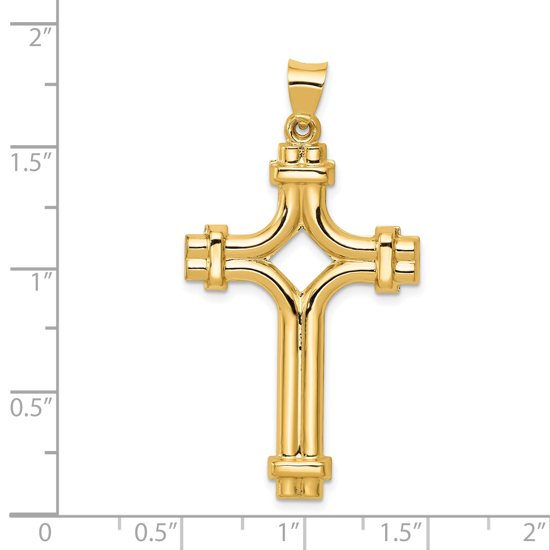 14K Polished Fancy Cross Pendant