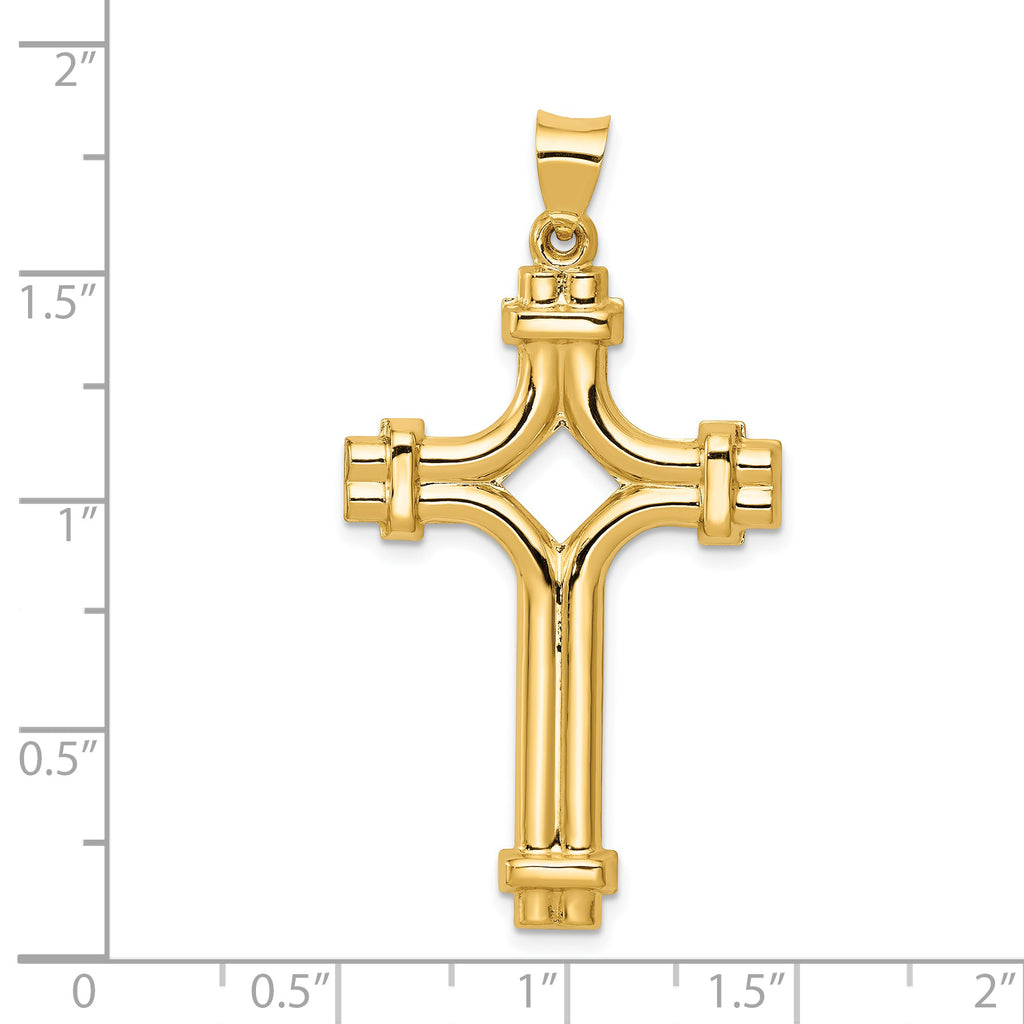 14K Polished Fancy Cross Pendant