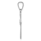 14K White Gold Polished Center Flower Cross Pendant