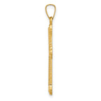 14K Polished Fleur de Lis Cross Pendant