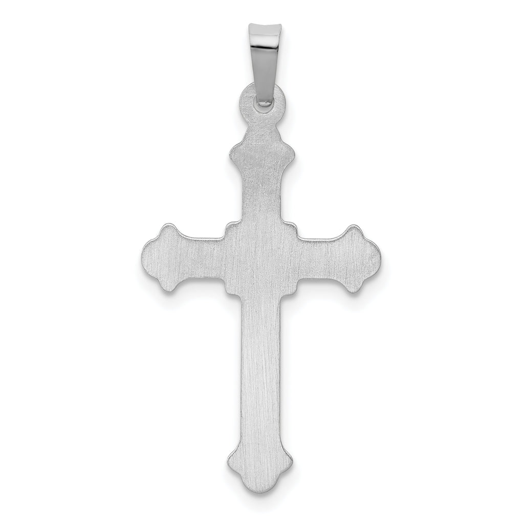 14K White Gold Polished Cross Pendant