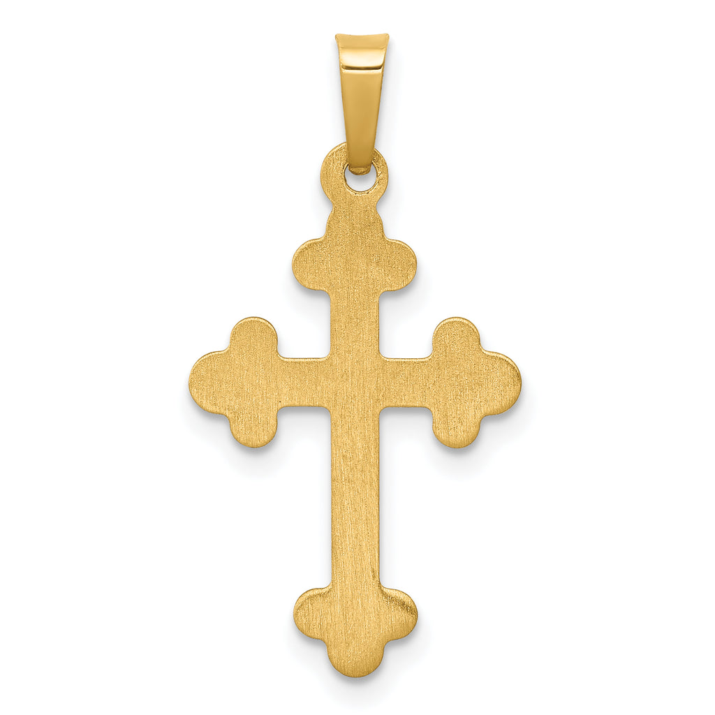 14K Polished Budded Cross Pendant