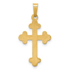 14K Polished Budded Cross Pendant