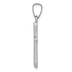 14K White Gold Polished Cross Pendant