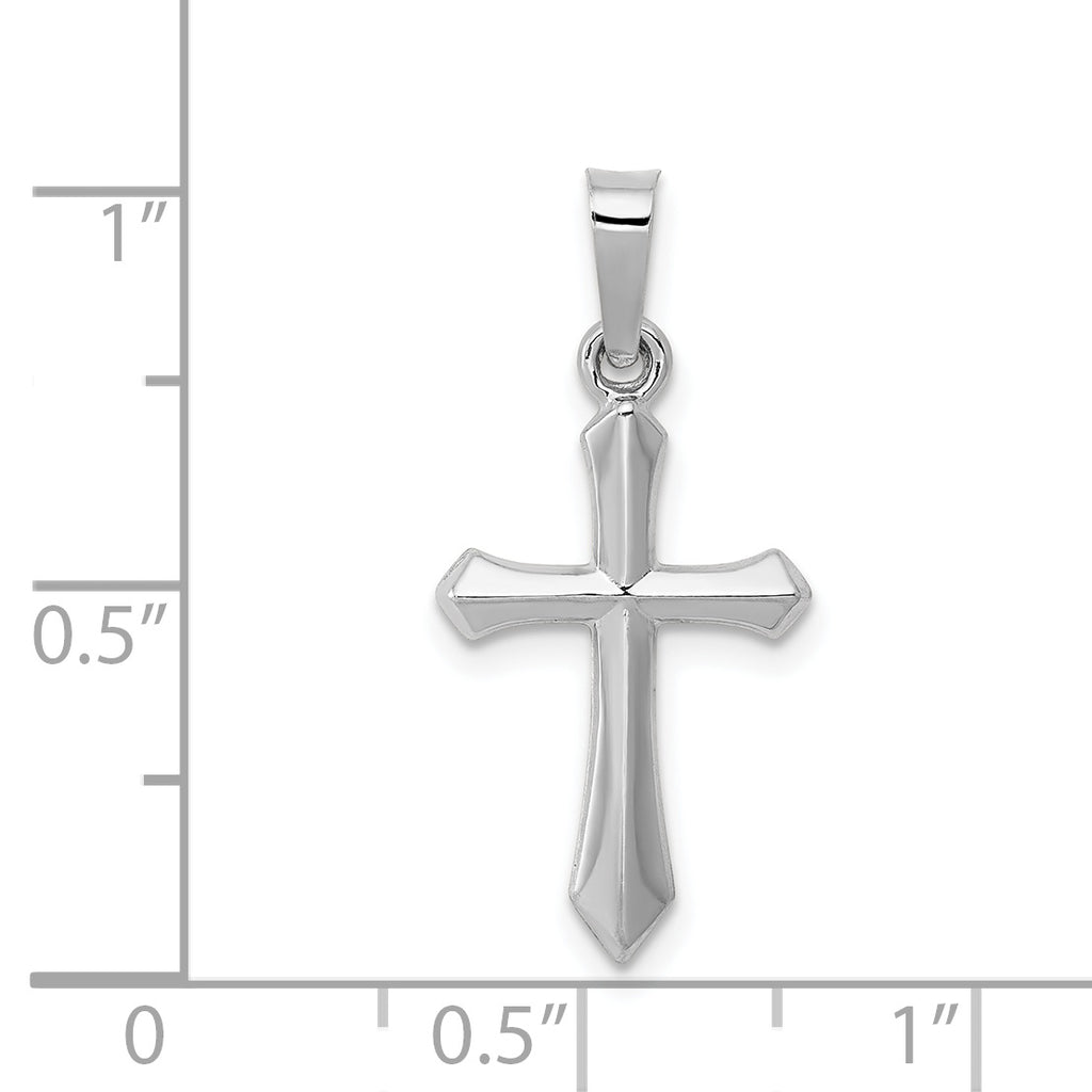 14K White Gold Polished Cross Pendant