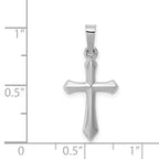 14K White Gold Polished Cross Pendant