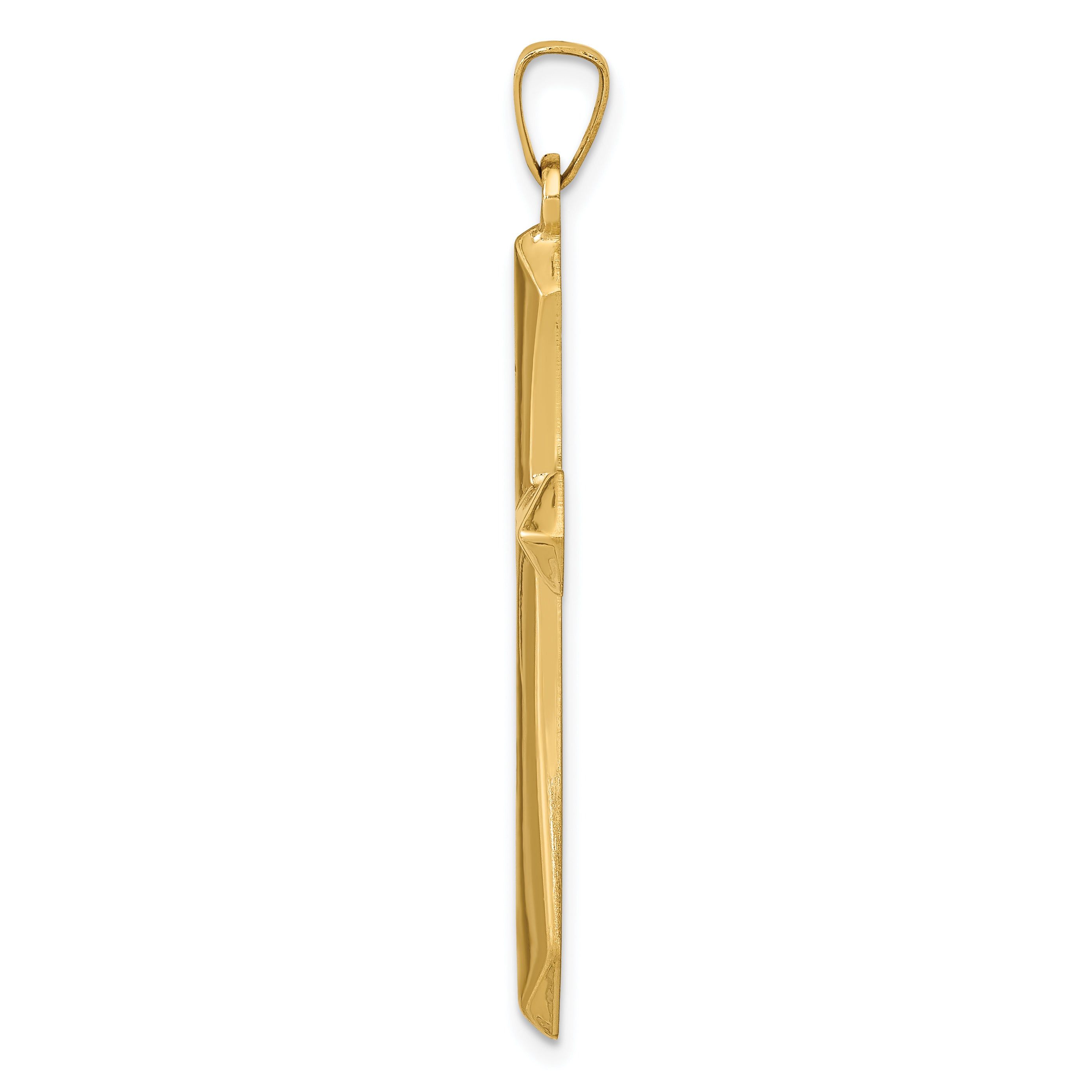 14K Polished Passion Cross Pendant