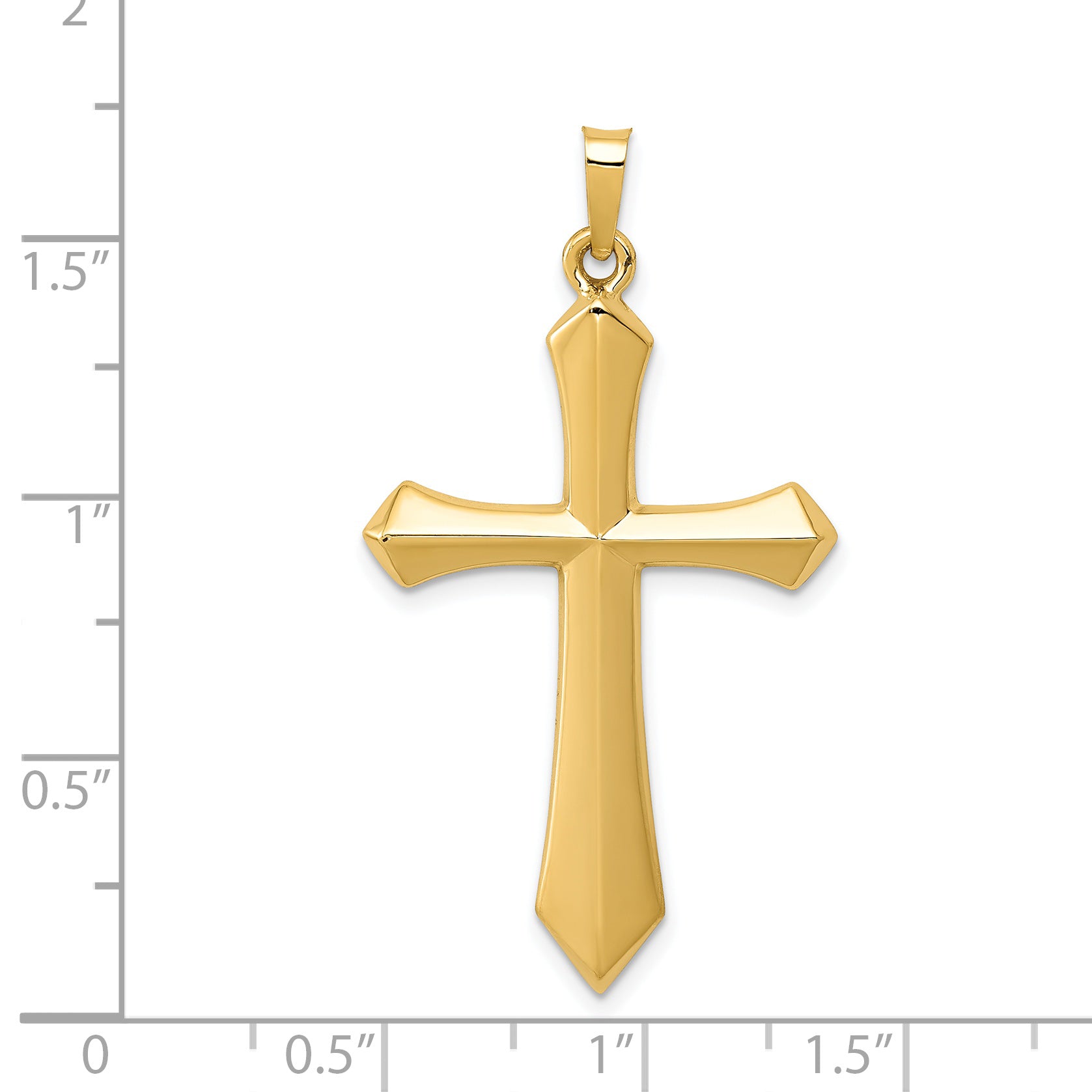 14K Polished Passion Cross Pendant