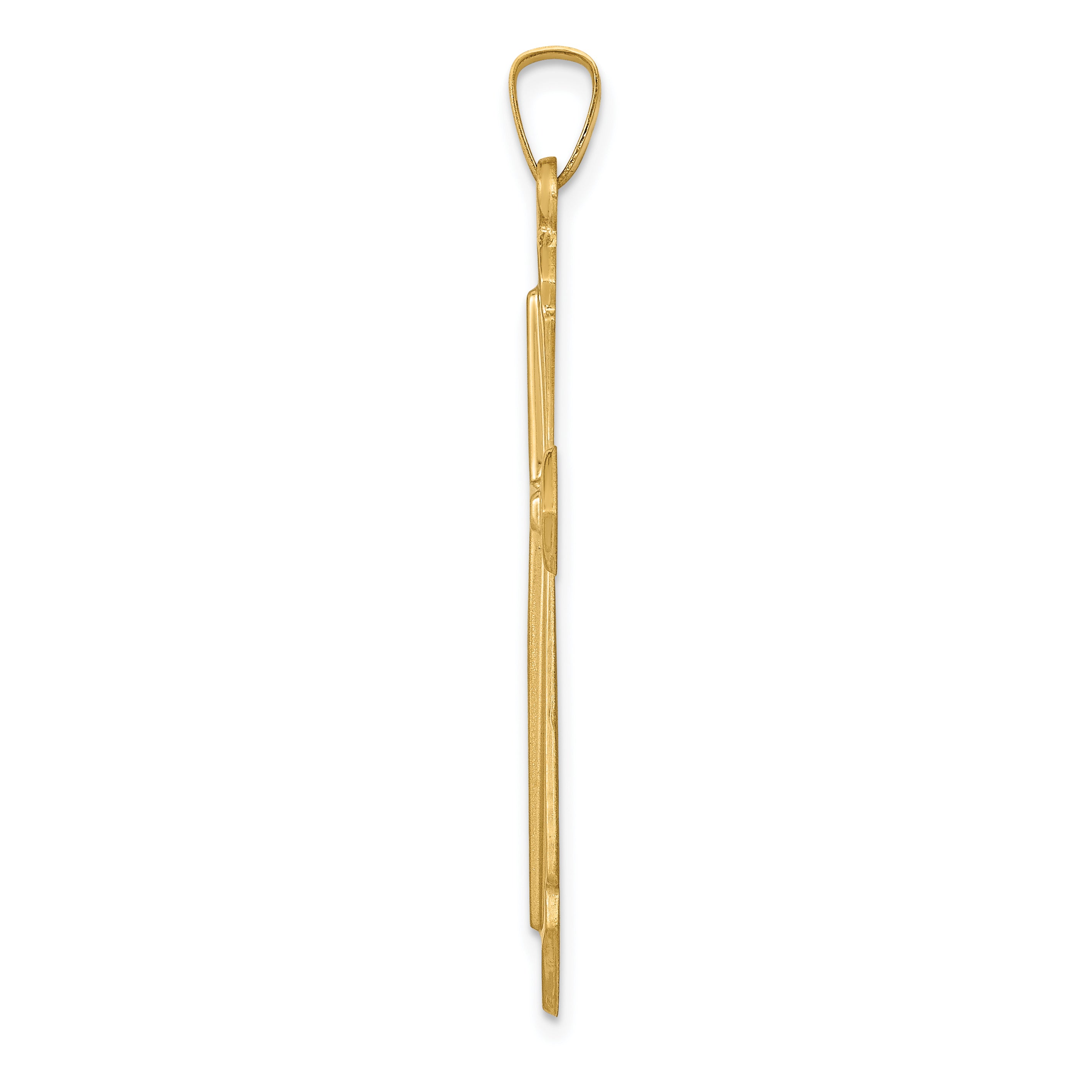 14K Polished and Satin Passion Cross Pendant Secondary image