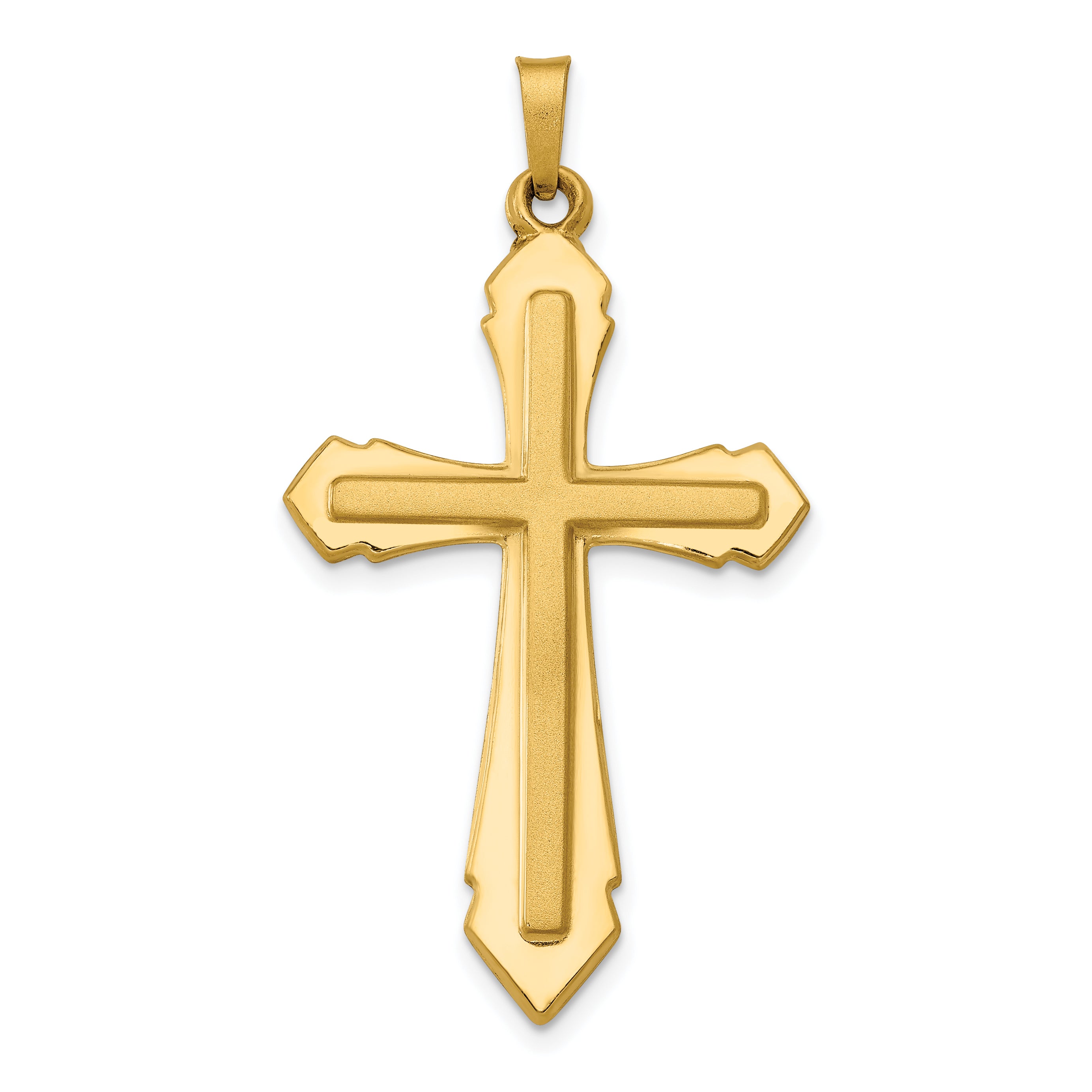 14k Polished and Satin Passion Cross Pendant Main image
