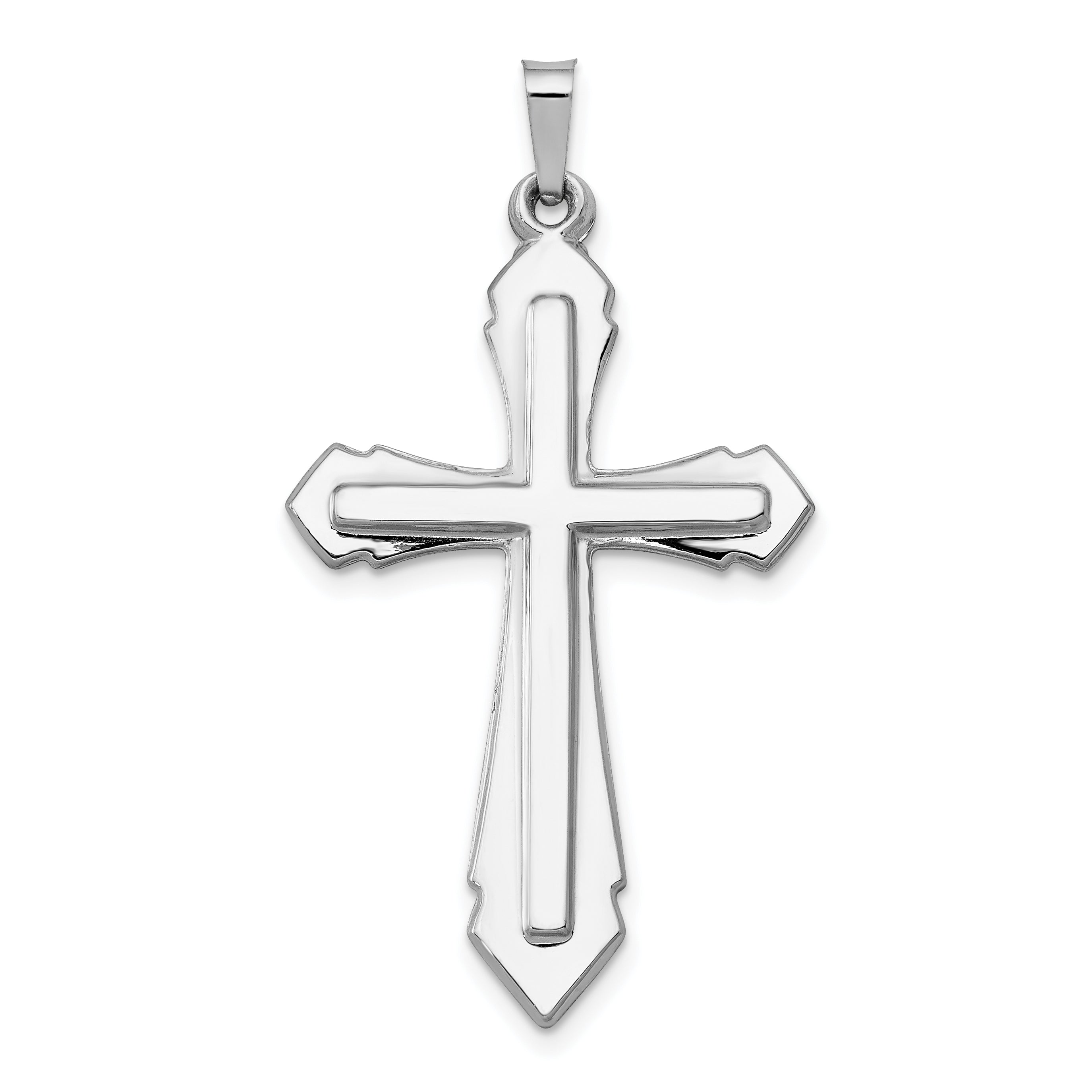 14k White Gold Polished and Satin Cross Pendant Main image