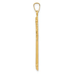 14K w/Rhodium Polished and Textured Passion Cross Pendant