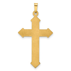 14K w/Rhodium Polished and Textured Passion Cross Pendant