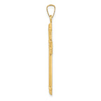 14K Polished and Textured Passion Cross Pendant