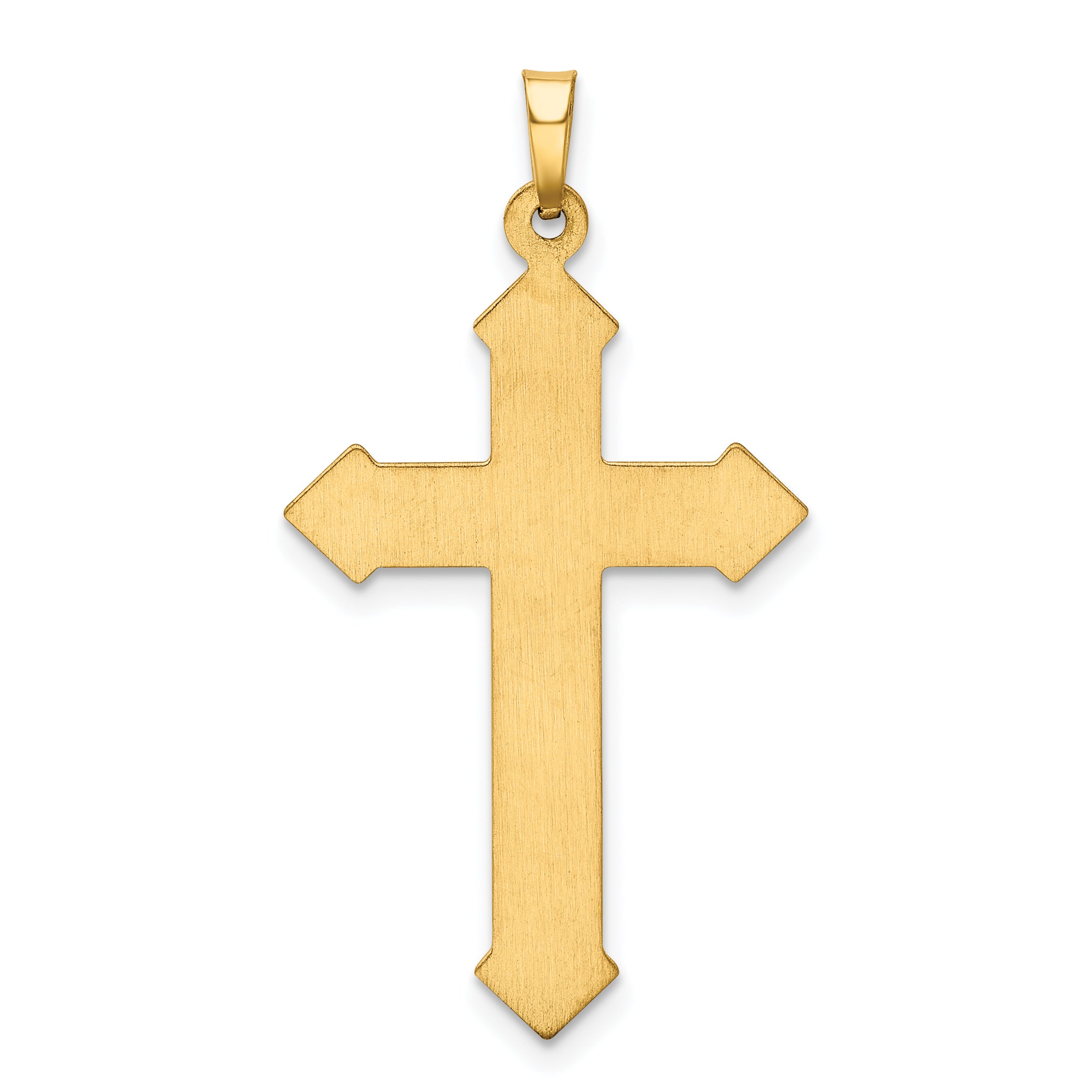 14K Polished and Textured Passion Cross Pendant