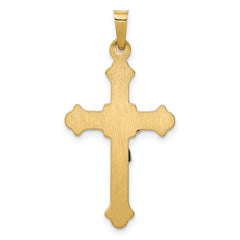 14K Two-tone Polished INRI Crucifix Pendant