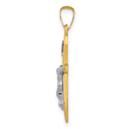 14K Two-tone Polished INRI Crucifix Pendant