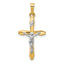 14k Two-tone Polished INRI Crucifix Pendant