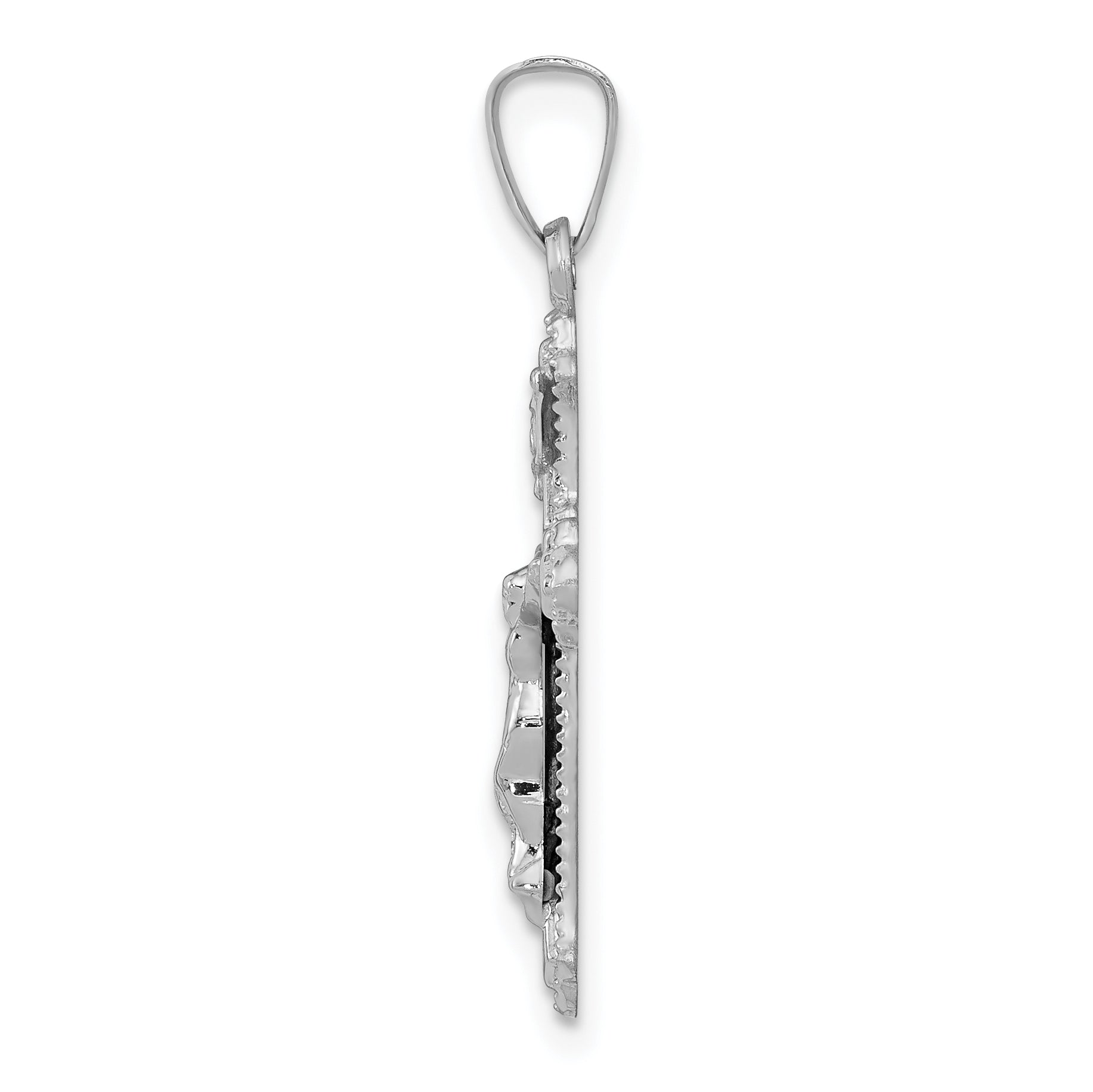 14K White Gold Polished INRI Crucifix Pendant Secondary image