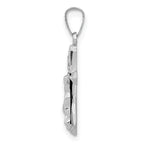 14K White Gold Polished INRI Crucifix Pendant