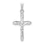 14k White Gold Polished INRI Crucifix Pendant