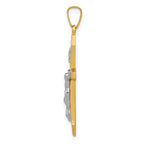 14K Two-tone Polished INRI Crucifix Pendant