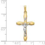 14K Two-tone Polished INRI Crucifix Pendant