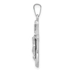 14K White Gold Polished INRI Crucifix Pendant