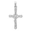14k White Gold Polished INRI Crucifix Pendant