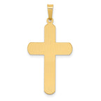 14K Two-tone Polished and Textured INRI Crucifix Pendant
