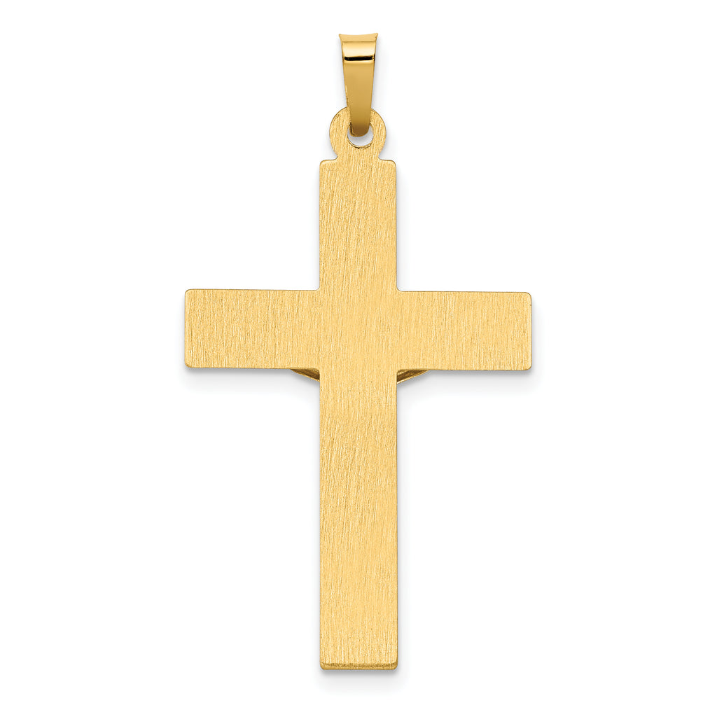 14K Two-tone Polished INRI Crucifix Pendant