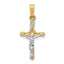 14k Two-tone Polished INRI Crucifix Pendant