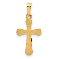 14K Polished INRI Rounded Crucifix Pendant