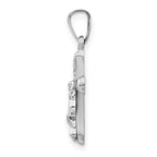 14K White Gold Polished INRI Rounded Crucifix Pendant